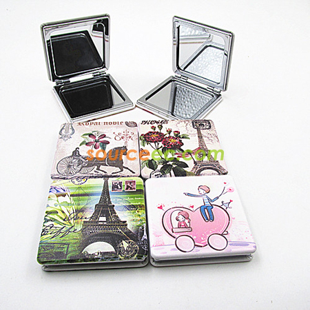 禮品訂造皮質彩印化妝鏡紀念品