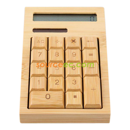 禮品訂造環保竹子太陽能計算機紀念品