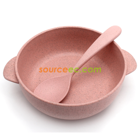 禮品訂造帶湯匙麥稈碗紀念品