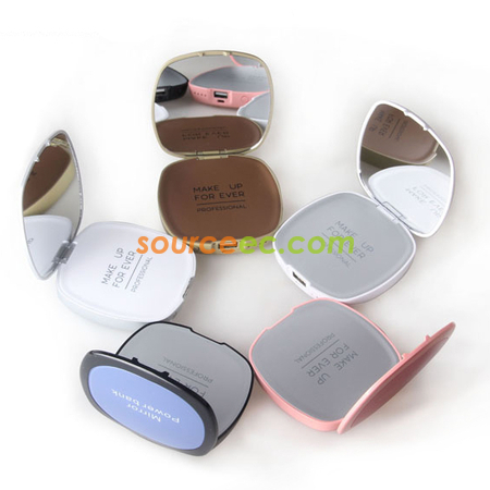 禮品訂造化妝鏡移動電源-方形紀念品
