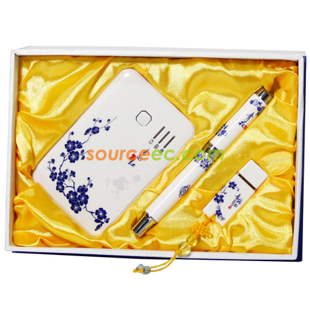 禮品訂造青花瓷USB商務套裝紀念品