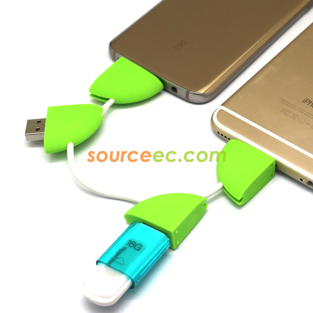 禮品訂造圓形鑰匙扣數據線紀念品