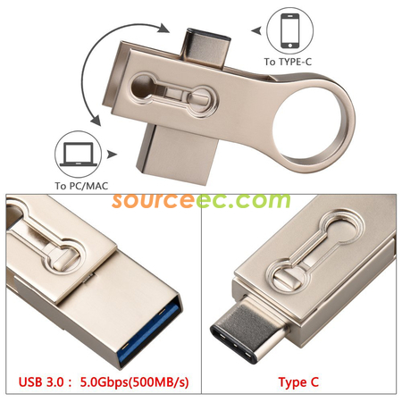 禮品訂造OTG兩用旋轉USB手指紀念品