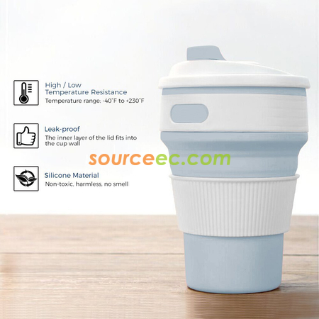 禮品訂造350ML 多功能折疊矽膠水杯紀念品