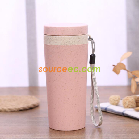 禮品訂造300ML小麥秸稈隔熱水杯紀念品