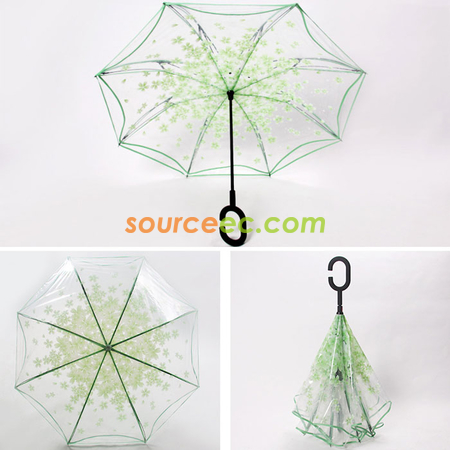 禮品訂造櫻花透明反向傘紀念品