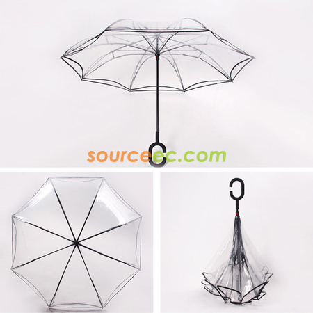 禮品訂造櫻花透明反向傘紀念品