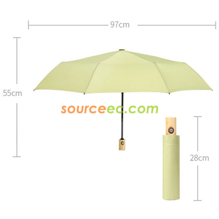 禮品訂造簡約素色防風傘帶實木手柄紀念品