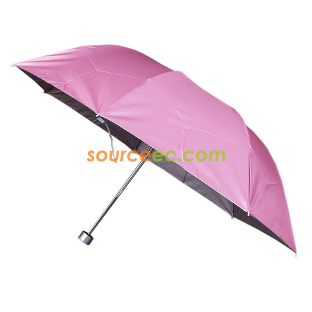 禮品訂造三摺倒桿銀膠雨傘紀念品