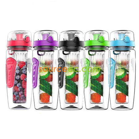 禮品訂造1000ML Tritan運動水果柱隨手杯紀念品