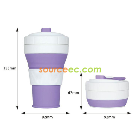禮品訂造450ML 多功能折疊矽膠水杯紀念品