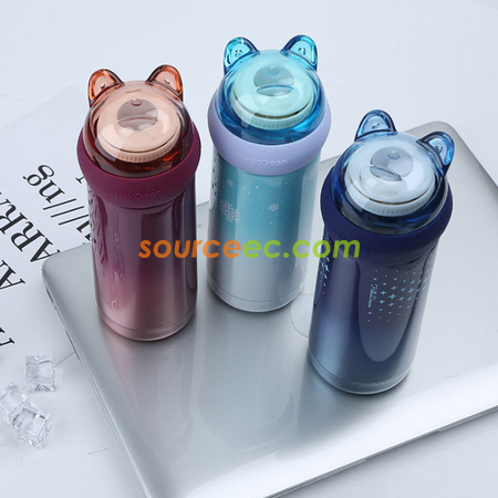 禮品訂造350ML 漸變愛心熊保溫杯紀念品