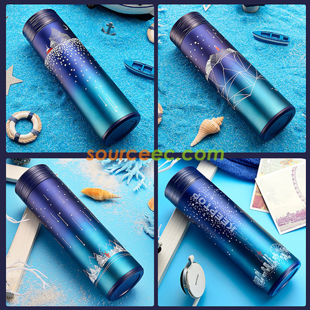 禮品訂造500ML 水紋蓋不銹鋼保溫杯紀念品