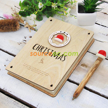 禮品訂造木制聖誕記事本紀念品