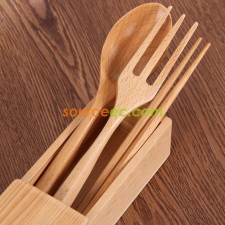 禮品訂造木製餐具四件套紀念品