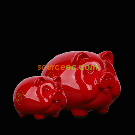 禮品訂造樹脂小豬錢箱紀念品