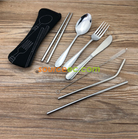禮品訂造不銹鋼餐具吸管套裝紀念品