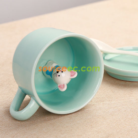 禮品訂造250ML 3D動物陶瓷杯紀念品