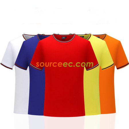禮品訂造間色螺紋圓領T-shirt紀念品