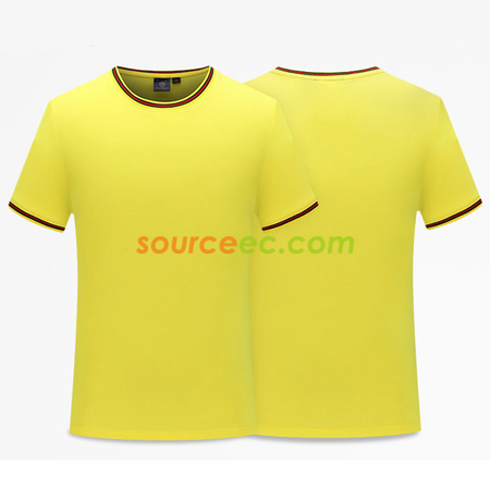 禮品訂造間色螺紋圓領T-shirt紀念品