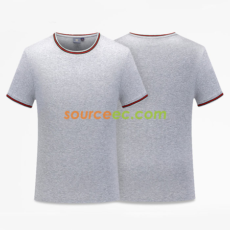 禮品訂造間色螺紋圓領T-shirt紀念品