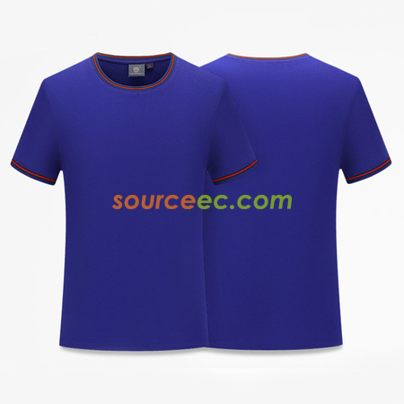 禮品訂造間色螺紋圓領T-shirt紀念品