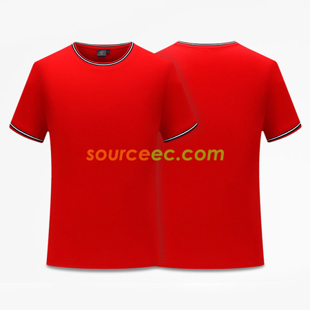 禮品訂造間色螺紋圓領T-shirt紀念品