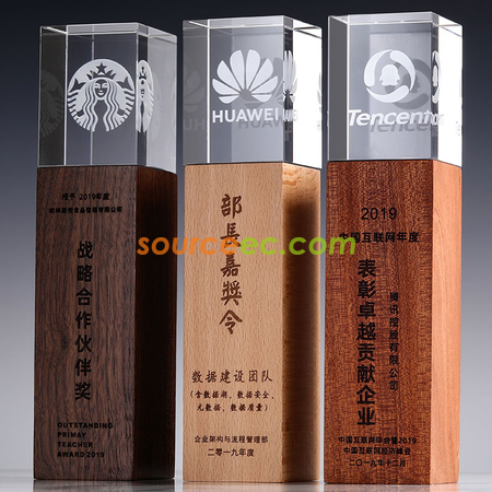 禮品訂造水晶獎杯定制創意新款獎牌立體內雕企業活動比賽頒獎獎品實木底座紀念品