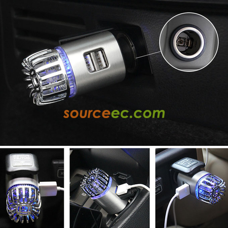 禮品訂造車載充電器USB點煙器車用空氣淨化器紀念品