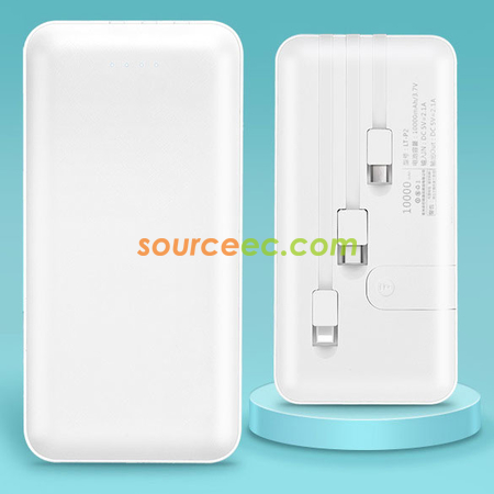 禮品訂造10000mAh自帶三線手機支架移動電源紀念品