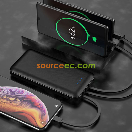 禮品訂造10000mAh自帶三線手機支架移動電源紀念品