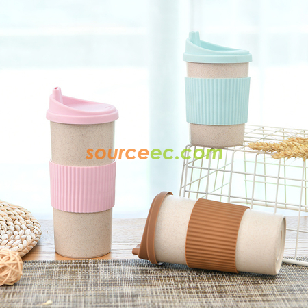 禮品訂造350ML 小麥秸稈纖維隨手杯紀念品
