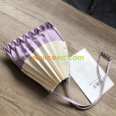 禮品訂造褶皺包折疊小號單肩斜挎手提女包紀念品