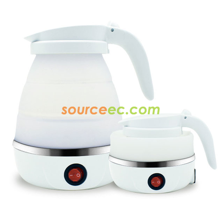 禮品訂造600ML矽膠折疊電熱水壺旅行水壺耐高溫電水壺家用電熱燒水壺紀念品