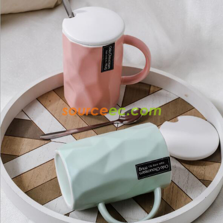 禮品訂造菱角陶瓷杯紀念品