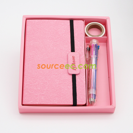 禮品訂造便利貼組合裝廠家可定制PU鬆緊帶PET書籤 商務辦公用品帶筆便簽紀念品