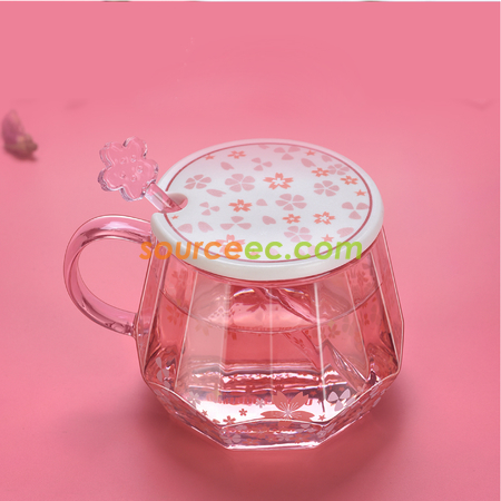 禮品訂造鑽石櫻花玻璃杯紀念品