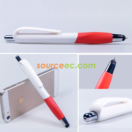 禮品訂造多功能軟握按動二合一觸控筆紀念品
