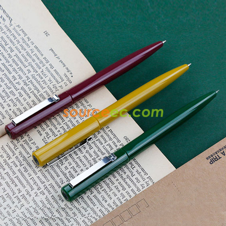 禮品訂造復古色系塑膠轉動廣告筆紀念品