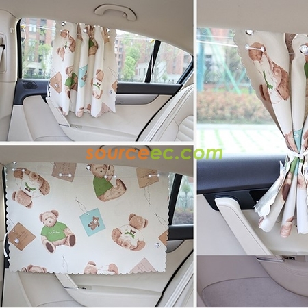 禮品訂造卡通吸盤汽車窗簾紀念品