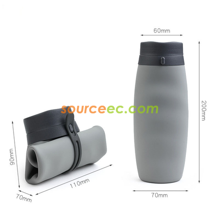 禮品訂造卷卷矽膠折疊水樽600ML紀念品