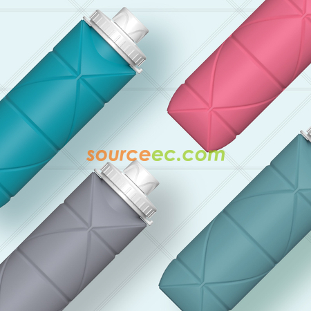 创意矽膠折疊水樽600ML
