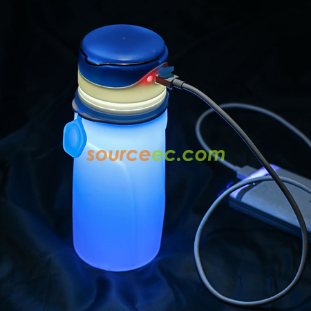 禮品訂造LED矽膠折疊水樽1000ML紀念品
