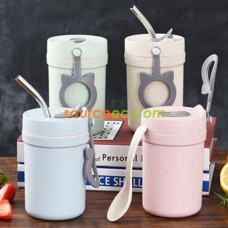 禮品訂造330ML 小麥稭稈纖維杯紀念品