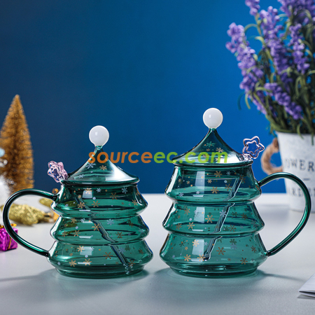 禮品訂造聖誕樹玻璃杯紀念品