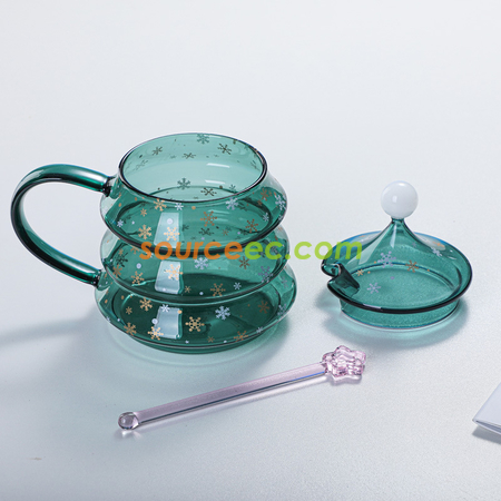 禮品訂造聖誕樹玻璃杯紀念品