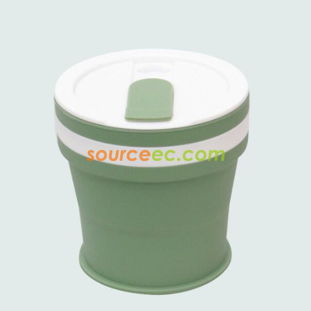 禮品訂造350ML 折疊矽膠咖啡杯紀念品