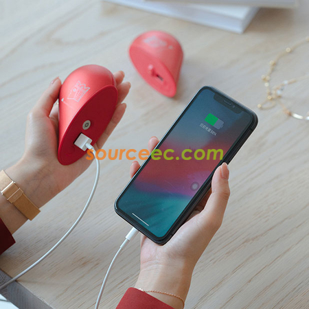 禮品訂造愛心變形暖手寶移動電源紀念品