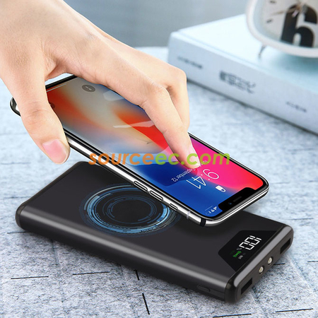 禮品訂造三合一無線充電寶超薄液晶顯示無線充移動電源紀念品