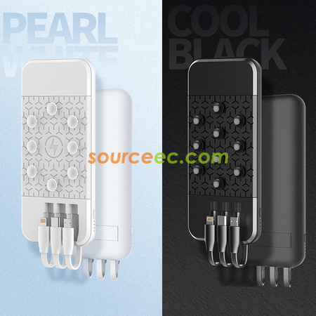 新款無線充電寶大容量2000毫安培自帶線手機移動電源禮品